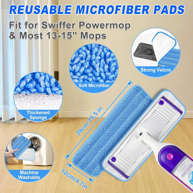BPAWA Microfiber Mops for Hardwood Floor Cleaning - Flat Floor Mop with 4 Washable Pads for Laminate Wood Tile Vinyl Home Kitchen Bathroom - 59" Adjustable Handle - Image 3